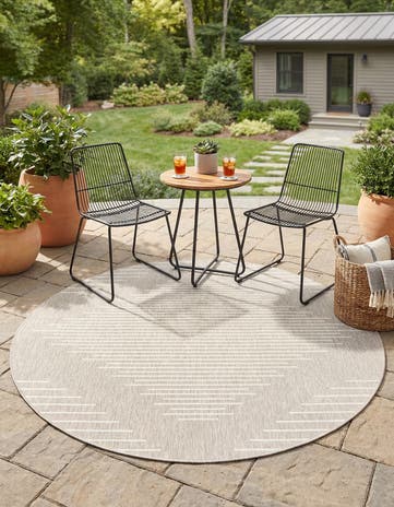 6' x 6' Easy-Clean Modern Indoor / Outdoor Round Rug