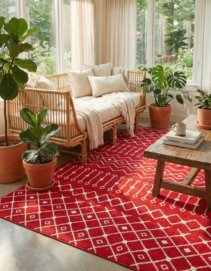 Detail image of 9' x 12' Moroccan Trellis Rug