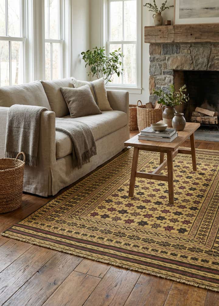 3' 10 x 6' 5 Hand Knotted Sumak Wool Rug