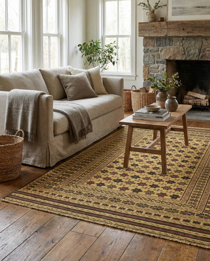 Detail image of 3' 10 x 6' 5 Hand Knotted Sumak Wool Rug