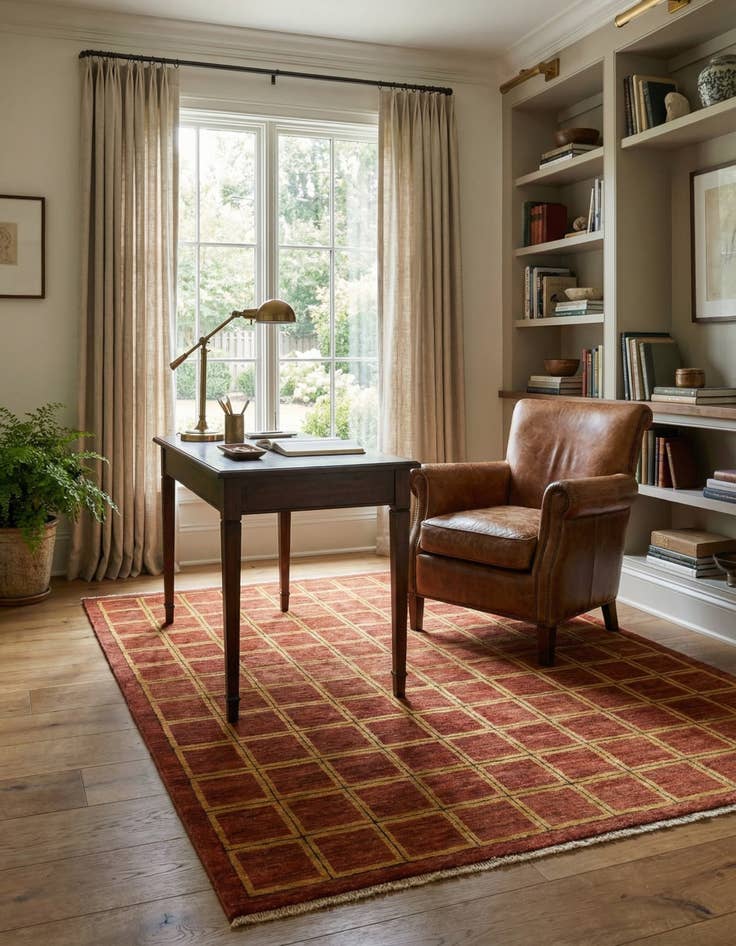 Detail image of  4' 10 x 6' 5  Hand Knotted Modern Ziegler Rug