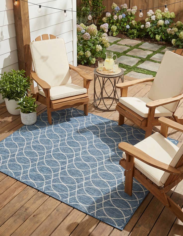 Detail image of 5' 3 x 8'  Washable Trellis Indoor / Outdoor Rug