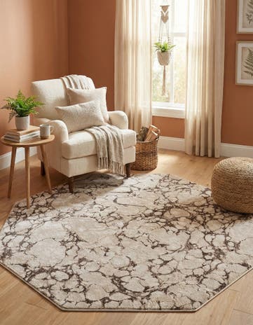 Brown Oasis Octagon Rug
