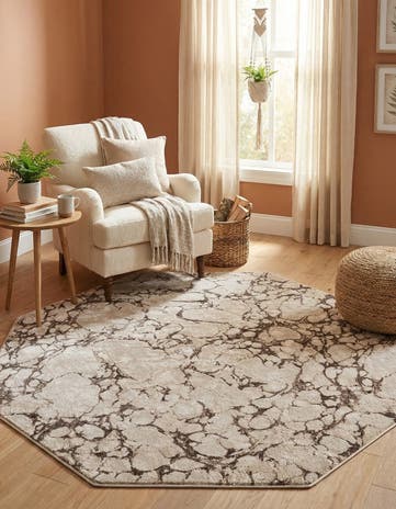Brown Oasis Octagon Rug
