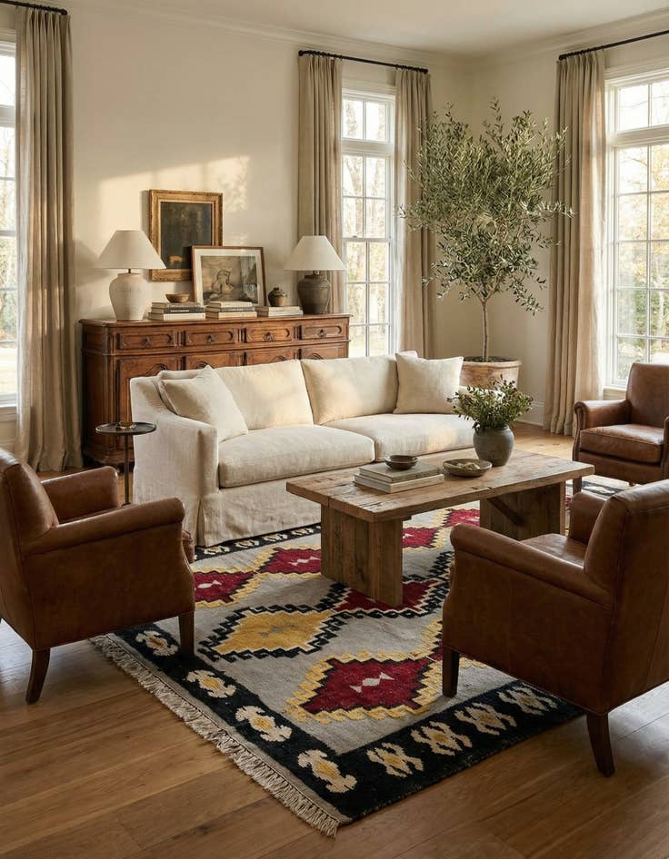 Detail image of 8' 2 x 10' 5 Hand Knotted Oushak Wool Rug