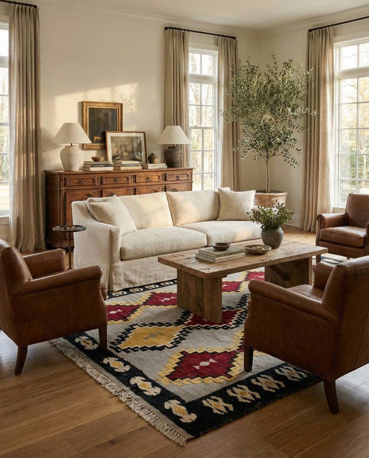 Detail image of 8' 2 x 10' 5 Hand Knotted Oushak Wool Rug