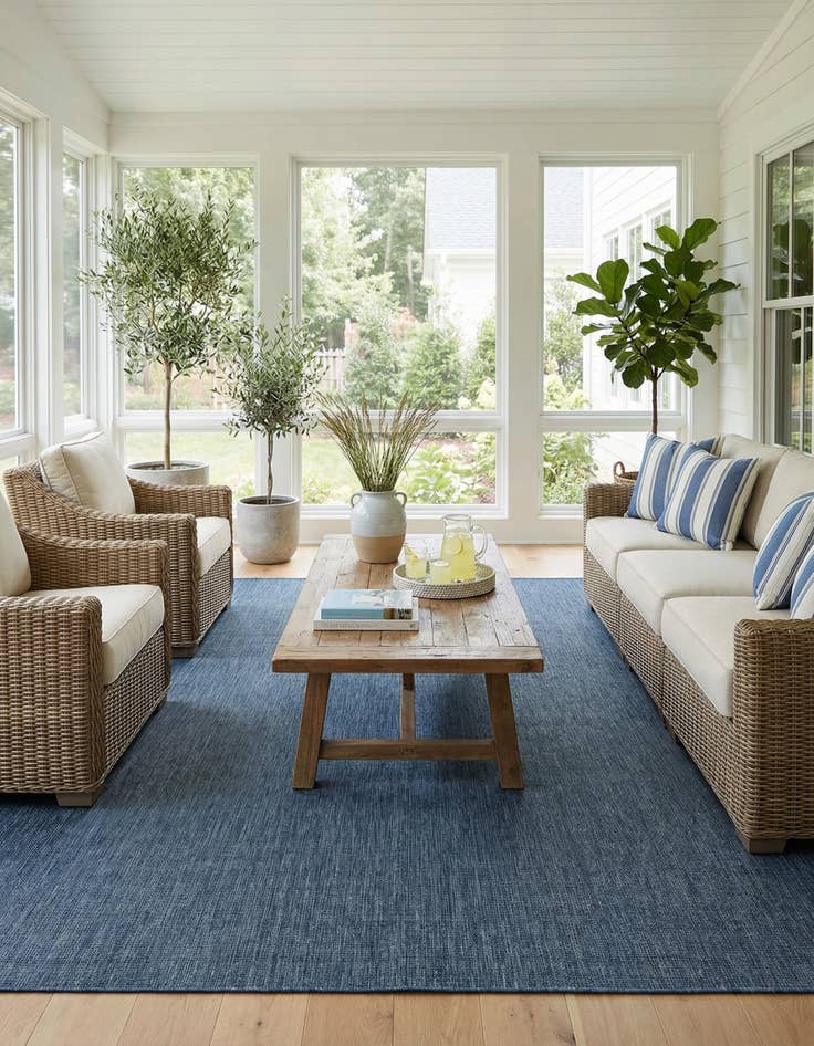 Detail image of 13' x 13'  Washable Solid Indoor / Outdoor Square Rug