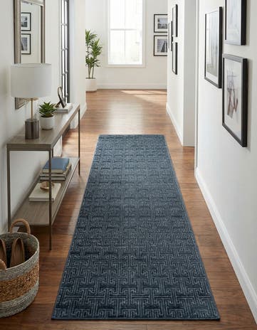 Jill Zarin Navy Blue Uptown Park Avenue Runner Rug