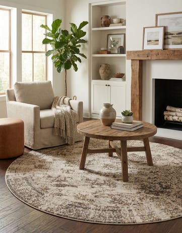 Cream Sahara Round Rug