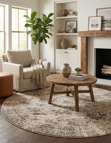 Cream Sahara Round Rug