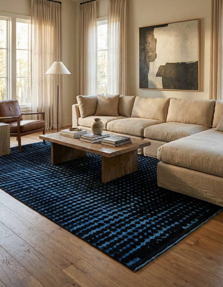 Detail image of 6' 3 x 10' 2  Hand Knotted Darya Wool Rug