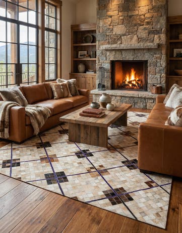 5' x 7' 11 Cowhide Stocks Rug