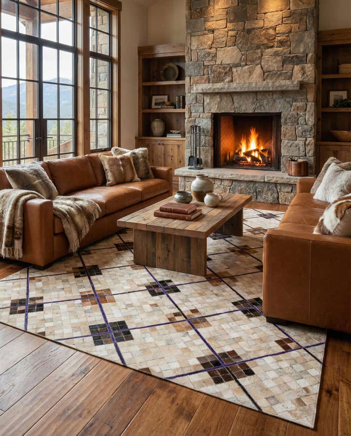 5' x 7' 11 Cowhide Stocks Rug