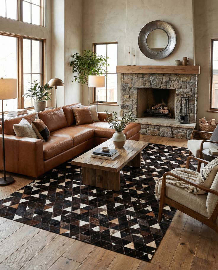 Detail image of 5' 1 x 7' 11 Cowhide - Patchwork Rug
