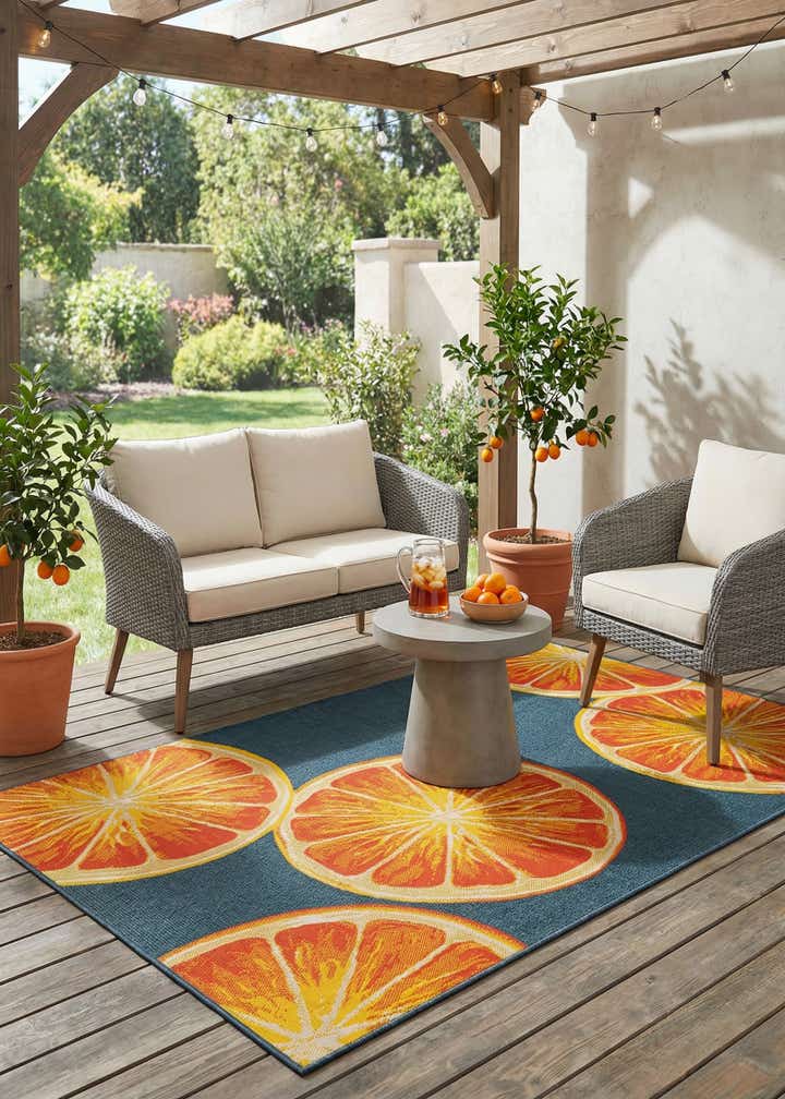 5' 3 x 8' Easy-Clean Modern Indoor / Outdoor Rug
