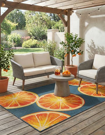 5' 3 x 8' Easy-Clean Modern Indoor / Outdoor Rug