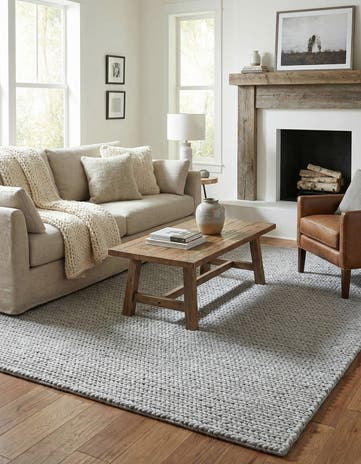 Space Gray Hand Woven Lana New Zealand Wool Rug