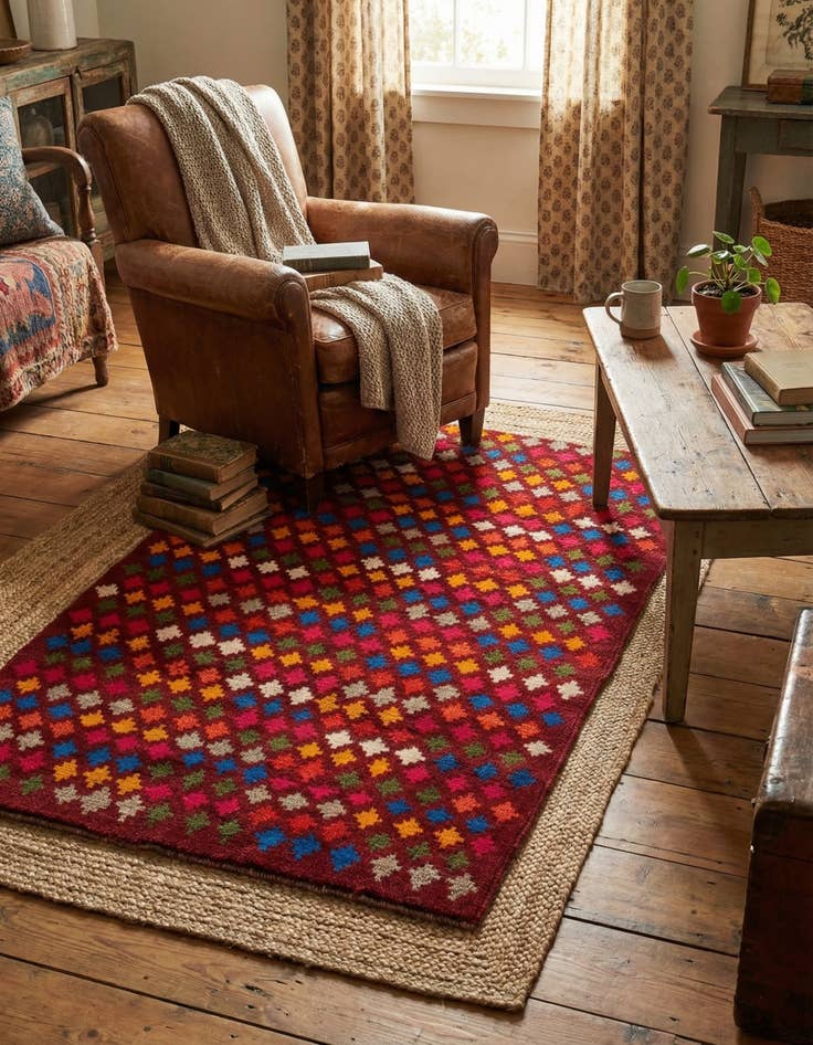 Detail image of 3' x 4' 7  Hand Knotted Balouch Wool Rug