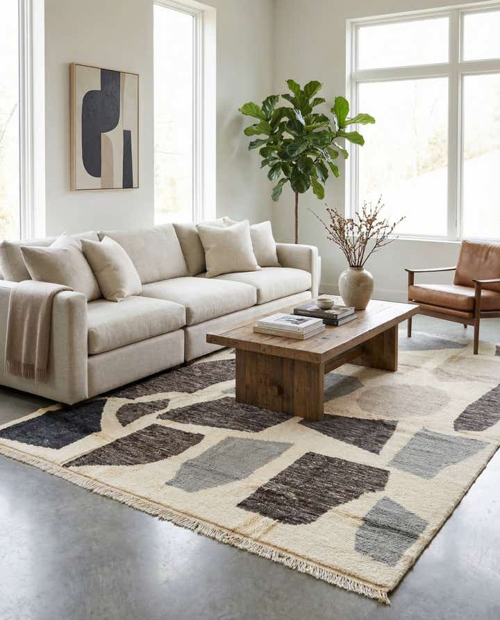 9' 1 x 12' 6 Hand Knotted Moroccan Wool Rug