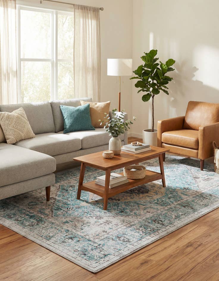 Detail image of 6' x 9'  Washable Yara Rug