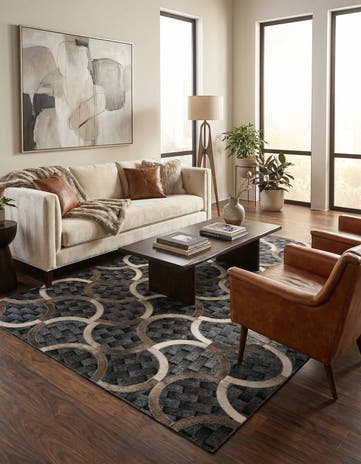 4' 11 x 8' Cowhide - Patchwork Rug