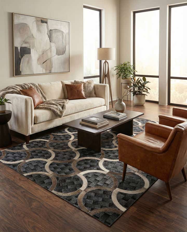 4' 11 x 8' Cowhide - Patchwork Rug