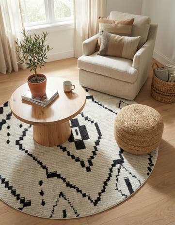 Ivory Morocco Round Rug