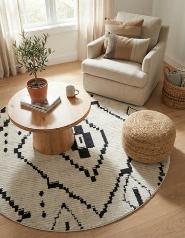 Ivory Morocco Round Rug