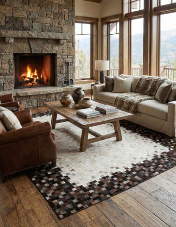6' 8 x 9' 8 Cowhide Stocks Rug
