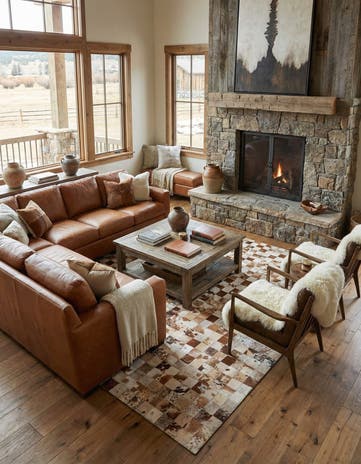 8' x 10' Cowhide Leather Rug