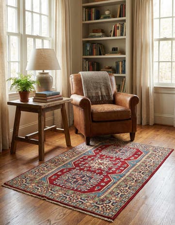2' 9 x 4' 2 Hand Knotted Kazak Rug