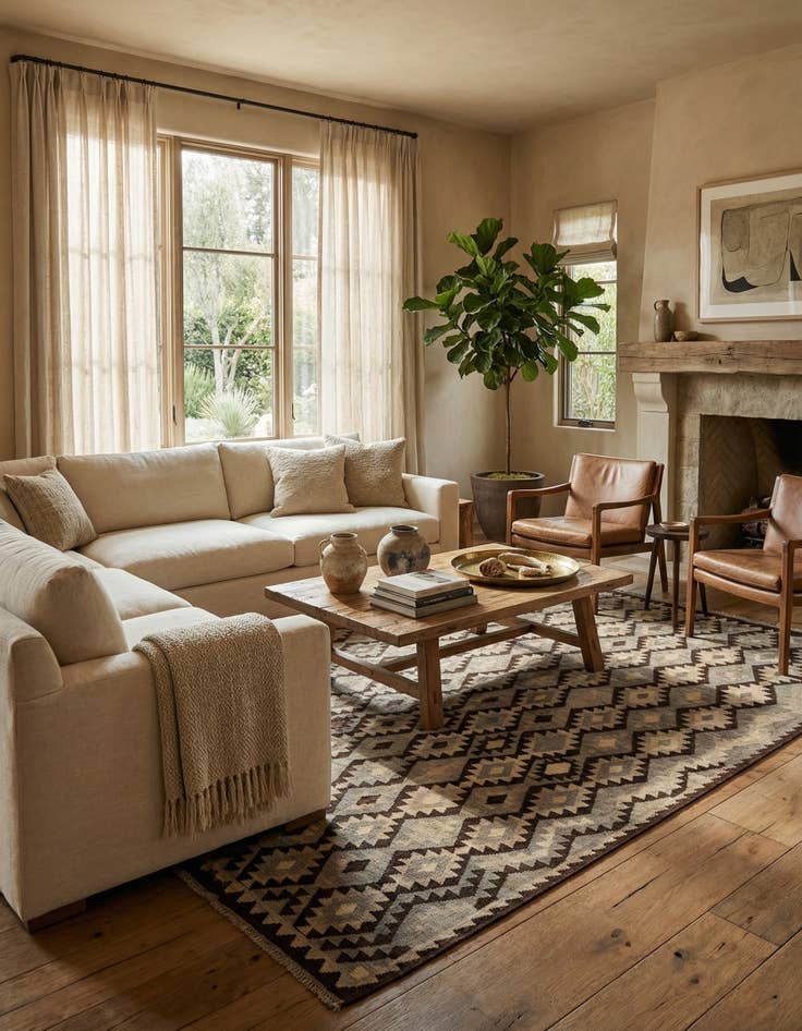 Detail image of 6' 11 x 9' 5  Hand Woven Kilim Maymana Wool Rug