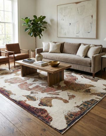 6' 4 x 9' 8 Hand Knotted Ultra Vintage Persian Wool Rug