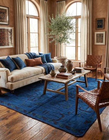 5' 6 x 6' 6 Hand Woven Kilim Suzani Wool Square Rug