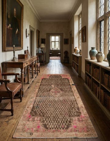 4' 6 x 9' 2 Hand Knotted Ultra Vintage Persian Wool Runner Rug