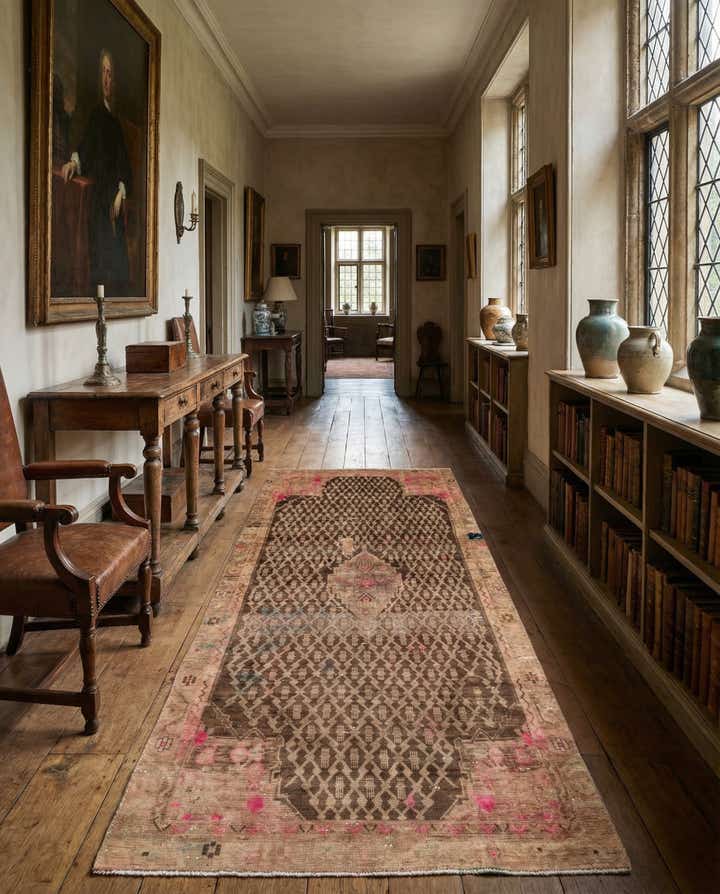 4' 6 x 9' 2 Hand Knotted Ultra Vintage Persian Wool Runner Rug