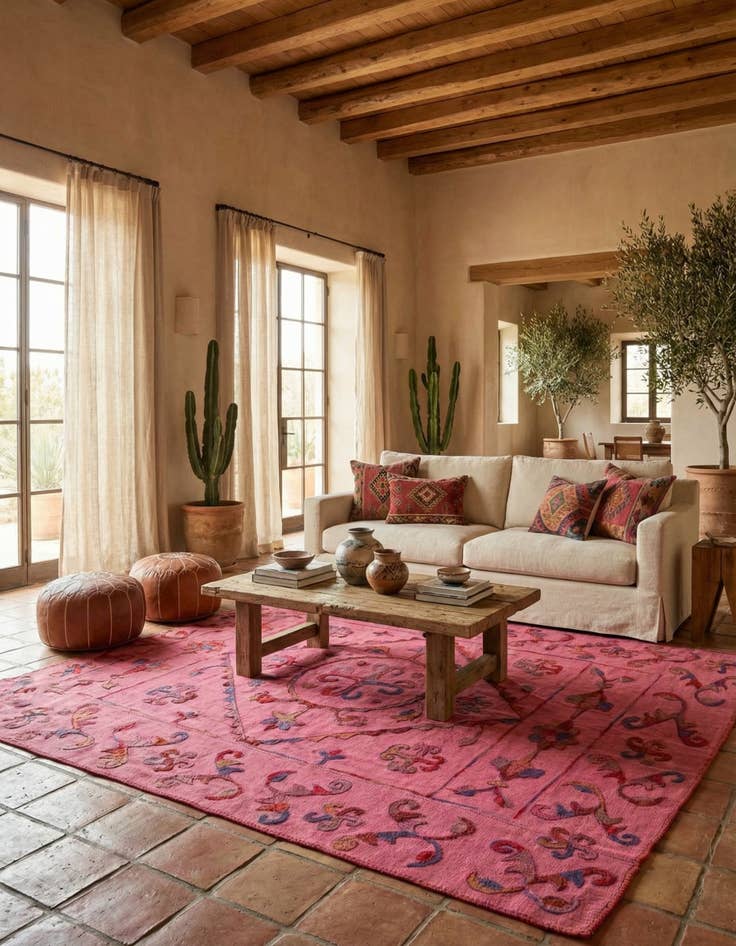 Detail image of  5' 6 x 7' 7  Hand Woven Kilim Suzani Wool Rug