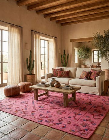 5' 6 x 7' 7 Hand Woven Kilim Suzani Wool Rug