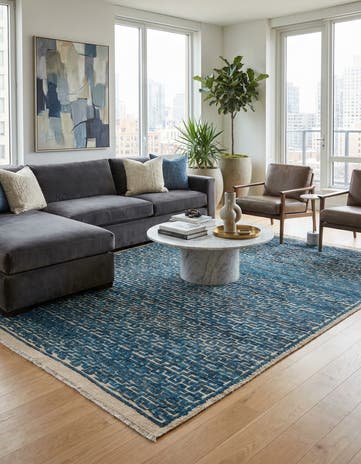 6' 8 x 9' 8 Hand Knotted Darya Wool Rug