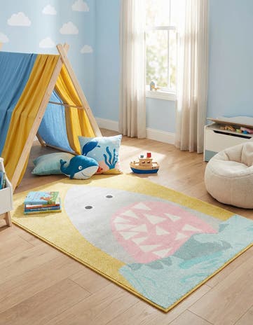 4' 1 x 6' 1 Shark Whimsy Kids Rug