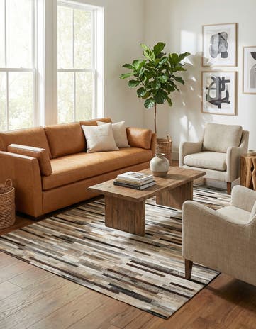5' 1 x 7' 11 Cowhide Stocks Rug