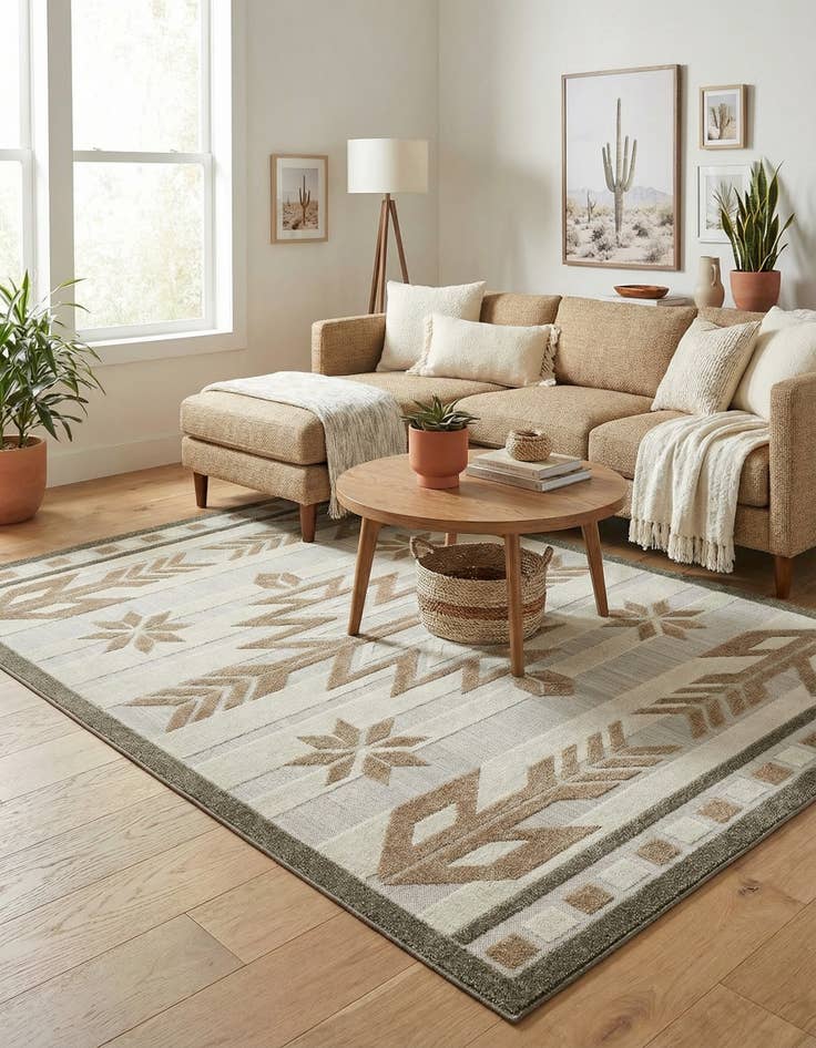 Detail image of 6' x 9' Easy-Clean Modern Indoor / Outdoor Rug