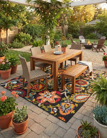 6' x 9' Easy-Clean Casablanca Indoor / Outdoor Rug
