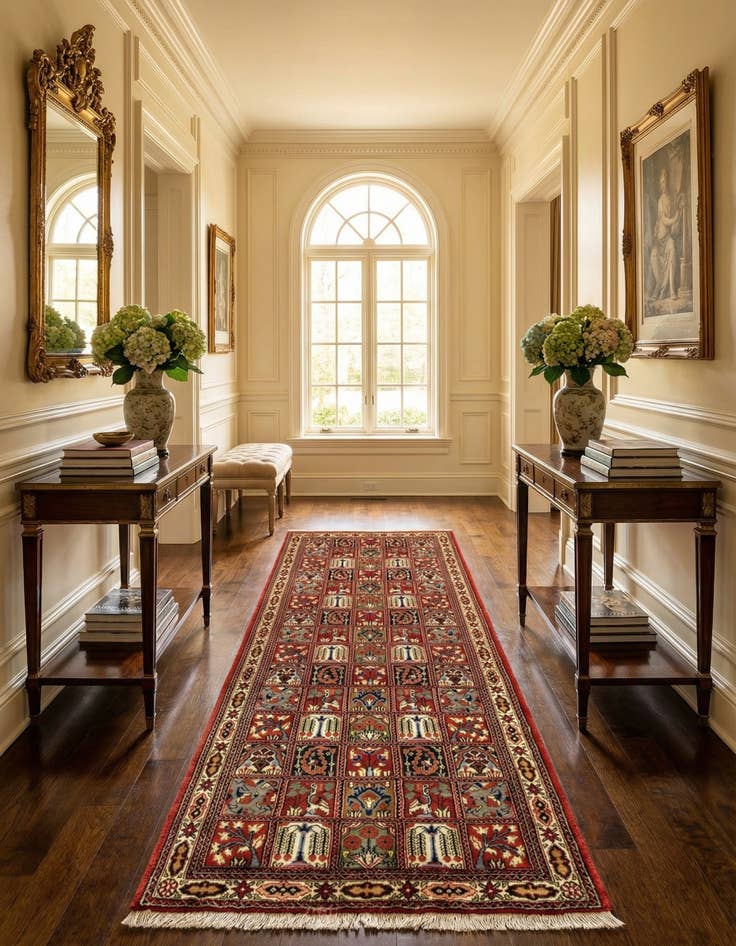 Detail image of  2' 6 x 6' 10  Hand Knotted Qom Persian Runner Rug