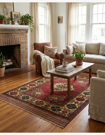 4' 2 x 6' 2 Hand Knotted Sumak Wool Rug