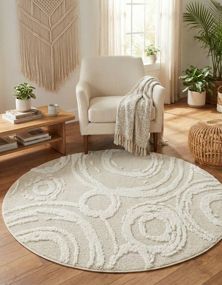 Detail image of  5' 3 x 5' 3 Boho Round Rug