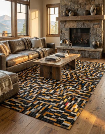 5' 1 x 8' Cowhide - Patchwork Rug