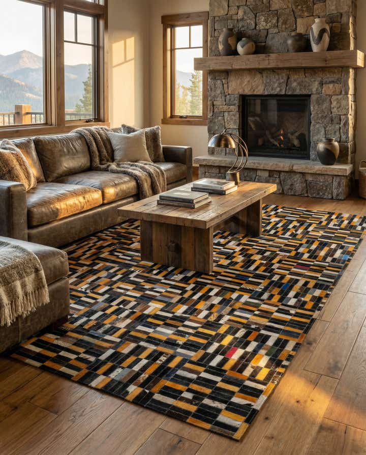 5' 1 x 8' Cowhide - Patchwork Rug