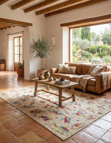 6' 5 x 9' 1 Hand Woven Kilim Suzani Wool Rug
