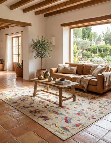 6' 5 x 9' 1 Hand Woven Kilim Suzani Wool Rug